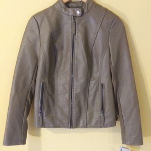 G.H. Bass & Co. Faux Leather Jacket Lt Brown XS